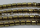 CHE787 15.5 inches 4*4.5mm drum plated hematite beads wholesale