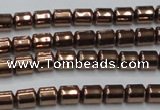 CHE788 15.5 inches 4*4.5mm drum plated hematite beads wholesale