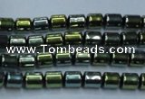CHE789 15.5 inches 4*4.5mm drum plated hematite beads wholesale