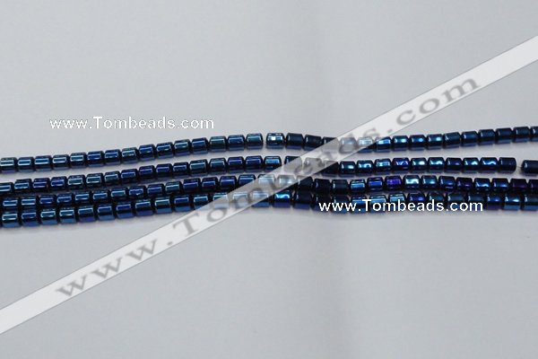 CHE791 15.5 inches 4*4.5mm drum plated hematite beads wholesale