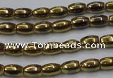 CHE795 15.5 inches 3*5mm rice plated hematite beads wholesale