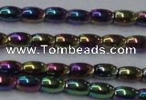 CHE796 15.5 inches 3*5mm rice plated hematite beads wholesale