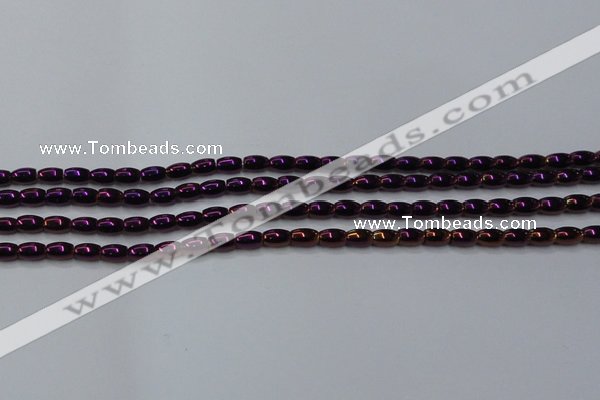 CHE797 15.5 inches 3*5mm rice plated hematite beads wholesale