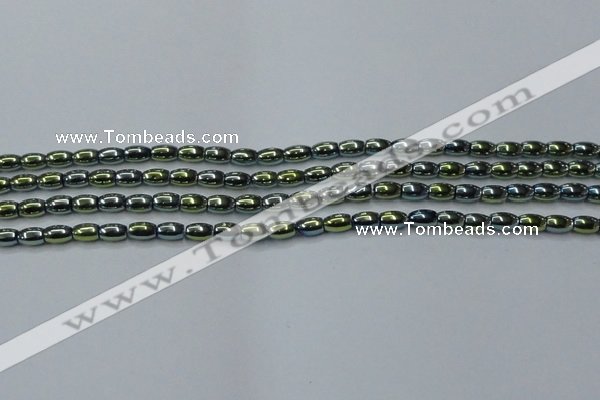 CHE798 15.5 inches 3*5mm rice plated hematite beads wholesale