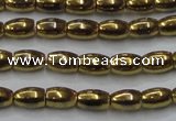 CHE803 15.5 inches 4*6mm rice plated hematite beads wholesale