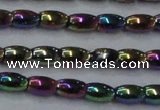 CHE804 15.5 inches 4*6mm rice plated hematite beads wholesale