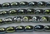 CHE806 15.5 inches 4*6mm rice plated hematite beads wholesale