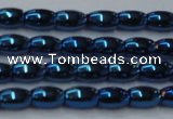 CHE807 15.5 inches 4*6mm rice plated hematite beads wholesale