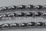 CHE809 15.5 inches 5*8mm rice plated hematite beads wholesale