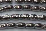 CHE810 15.5 inches 5*8mm rice plated hematite beads wholesale