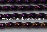 CHE813 15.5 inches 5*8mm rice plated hematite beads wholesale