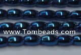 CHE815 15.5 inches 5*8mm rice plated hematite beads wholesale