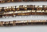 CHE826 15.5 inches 1*2mm hexagon plated hematite beads wholesale