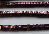 CHE829 15.5 inches 1*2mm hexagon plated hematite beads wholesale