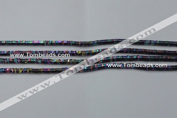 CHE830 15.5 inches 1*2mm hexagon plated hematite beads wholesale