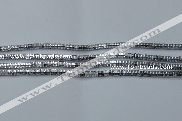 CHE833 15.5 inches 1*3mm hexagon plated hematite beads wholesale