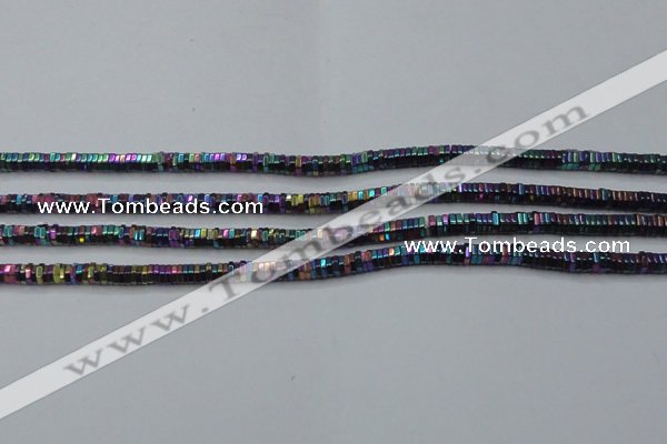 CHE838 15.5 inches 1*3mm hexagon plated hematite beads wholesale