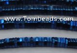 CHE839 15.5 inches 1*3mm hexagon plated hematite beads wholesale