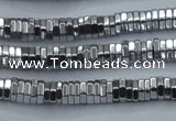 CHE841 15.5 inches 1*4mm hexagon plated hematite beads wholesale