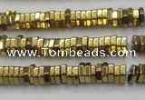 CHE843 15.5 inches 1*4mm hexagon plated hematite beads wholesale