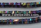 CHE846 15.5 inches 1*4mm hexagon plated hematite beads wholesale