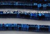 CHE847 15.5 inches 1*4mm hexagon plated hematite beads wholesale