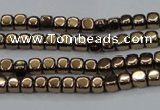 CHE854 15.5 inches 2*2mm dice platedhematite beads wholesale