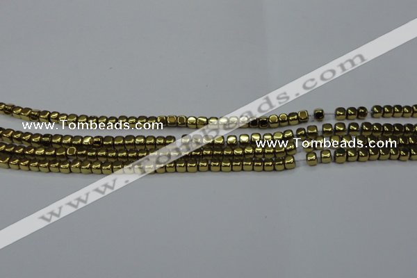 CHE856 15.5 inches 2*2mm dice platedhematite beads wholesale