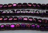 CHE861 15.5 inches 3*3mm dice platedhematite beads wholesale