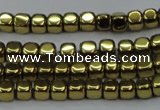 CHE864 15.5 inches 3*3mm dice platedhematite beads wholesale