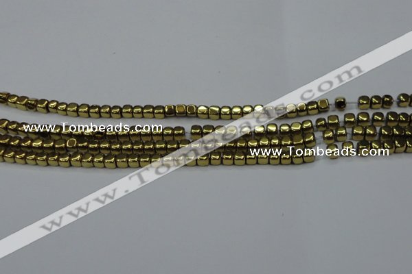 CHE864 15.5 inches 3*3mm dice platedhematite beads wholesale