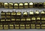 CHE868 15.5 inches 4*4mm dice platedhematite beads wholesale