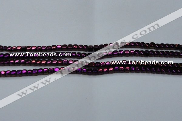 CHE870 15.5 inches 4*4mm dice platedhematite beads wholesale