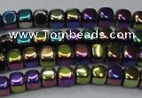 CHE871 15.5 inches 4*4mm dice platedhematite beads wholesale