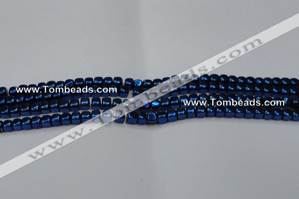 CHE872 15.5 inches 4*4mm dice platedhematite beads wholesale