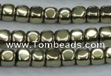 CHE877 15.5 inches 4*4mm dice plated hematite beads wholesale