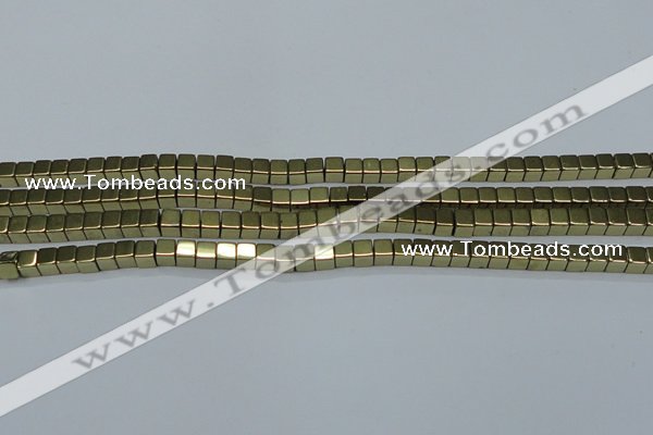 CHE879 15.5 inches 2*2mm cube plated hematite beads wholesale