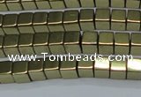 CHE880 15.5 inches 3*3mm cube plated hematite beads wholesale