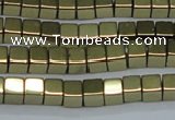 CHE881 15.5 inches 4*4mm cube plated hematite beads wholesale