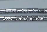 CHE886 15.5 inches 2*2mm faceted tube plated hematite beads wholesale