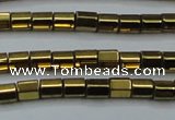 CHE889 15.5 inches 2*2mm faceted tube plated hematite beads wholesale