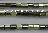 CHE898 15.5 inches 3*3mm faceted tube plated hematite beads wholesale