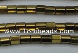 CHE899 15.5 inches 3*3mm faceted tube plated hematite beads wholesale