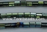 CHE900 15.5 inches 3*3mm faceted tube plated hematite beads wholesale