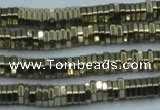 CHE913 15.5 inches 1*2mm hexagon plated hematite beads wholesale