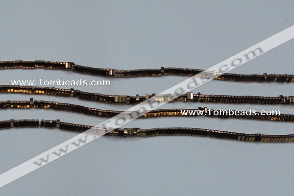 CHE919 15.5 inches 1*3mm triangle plated hematite beads wholesale