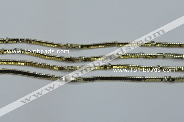 CHE920 15.5 inches 1*3mm triangle plated hematite beads wholesale