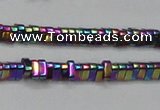 CHE922 15.5 inches 1*3mm triangle plated hematite beads wholesale