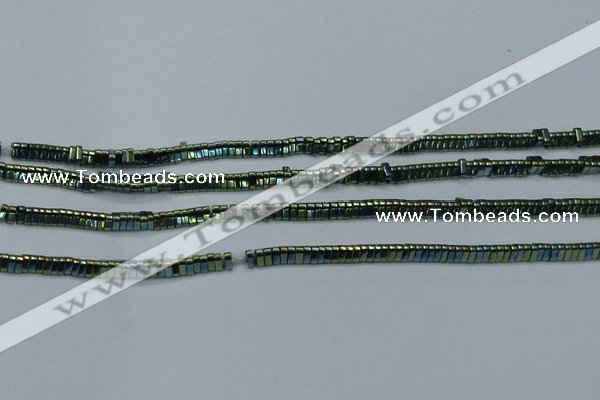 CHE923 15.5 inches 1*3mm triangle plated hematite beads wholesale