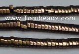 CHE929 15.5 inches 1*2*3mm oval plated hematite beads wholesale